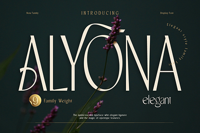 Alyona branding custom font display font editorial font elegant elegant font font font design font style invitation lettering logo font logo type luxury magazine minimalist modern packaging product tag typeface