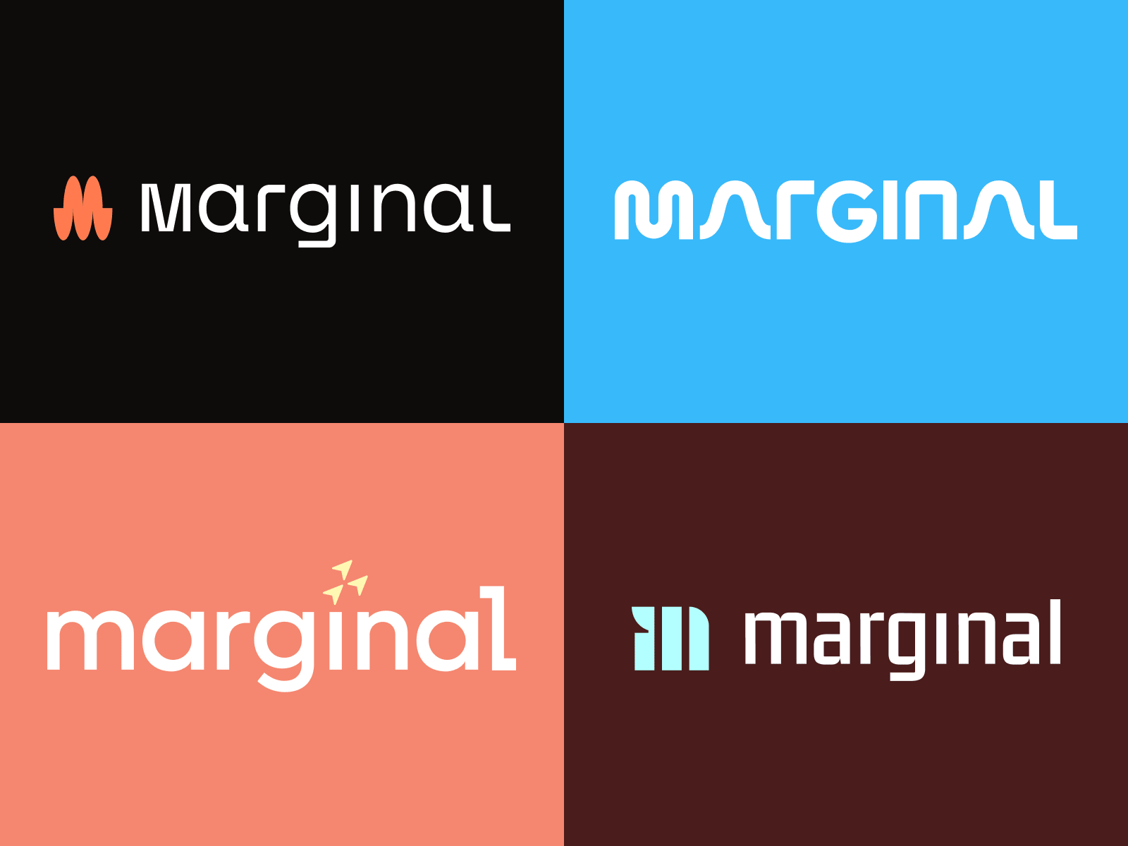 Marginal Logo & Color Concepts abstract bold brand branding brandmark character color consulting flat letters logo logo design mark modern palette saas tech typeface typography wordmark