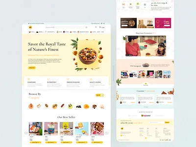 King uncle - Landing page clean dryfruits ecom hero banner kinguncle protiens yellow