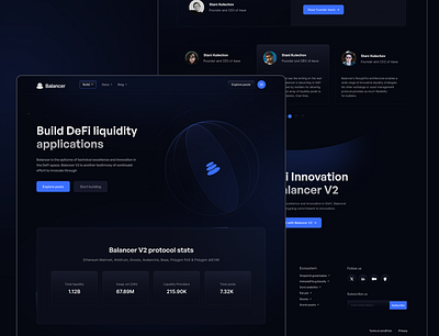 Balancer - Defi landing page crypto cryptocurrency decentralized finance defi defi investing defi platform defi solution defi website landing page launchpad trading web3