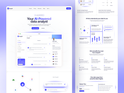 SnapAI Saas Landing Page ai design homepage interface landing page saas saas landing saas website ui web web design webdesign website