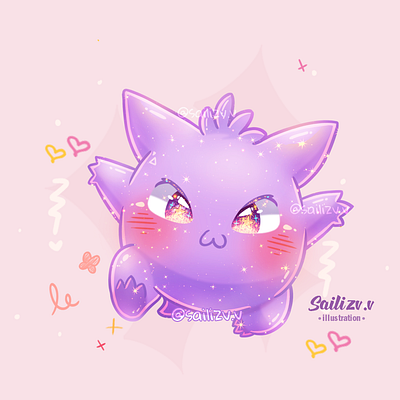 Gengar pokemon by sailizv.v adorable adorable lovely artwork concept creative cute art design digitalart illustration