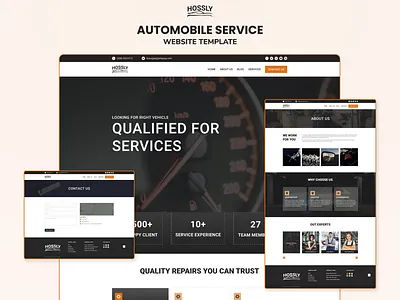 Hossly – Automobile Service Website Template auto dealers automobile service automoble website automoble website template bootstrap car customizing businesses car servicing website car showrooms design designtocodes figma template hossly servicing ui website design website design template