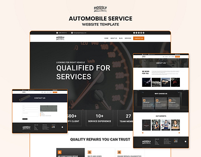 Hossly – Automobile Service Website Template auto dealers automobile service automoble website automoble website template bootstrap car customizing businesses car servicing website car showrooms design designtocodes figma template hossly servicing ui website design website design template