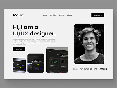 Personal Ux Ui Designer Portfolio Landing Page Website branding landing page portfolio shopify ui ux website