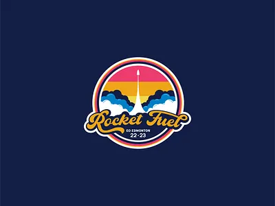EO Edmonton Rocket Fuel Logo alberta badge branding design edmonton entrepreneur fuel graphic design illustration launch logo retro rocket space spaceship