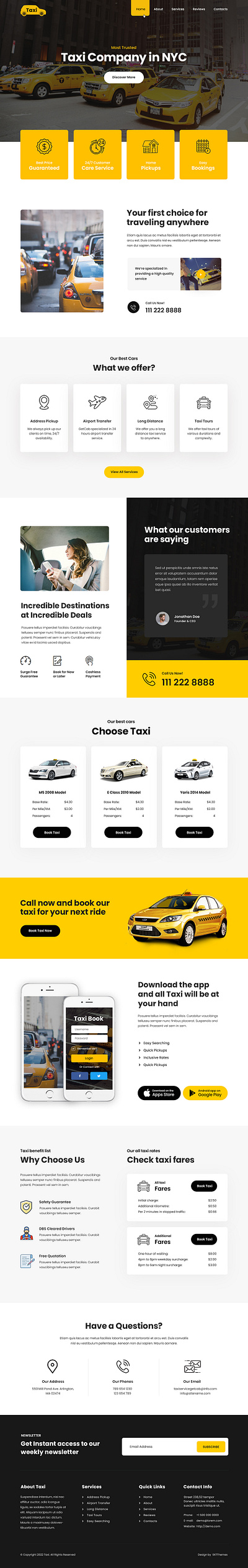 SKT Taxi - Taxi Booking WordPress Theme taxi company website