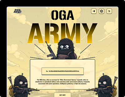 OGA ARMY - Meme Coin coin crypto cryptocurrency design illustration landing page meme meme funny meme homepage meme landing page meme template meme web meme webdesign meme website memecoin oga meme token token coin ui website