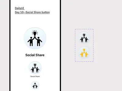 <100-day Challenge> Day 10 ---Social Share Button 100daychallenge button dailyui design ui ux