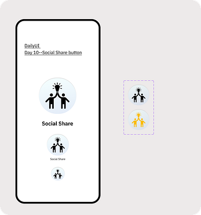 <100-day Challenge> Day 10 ---Social Share Button 100daychallenge button dailyui design ui ux