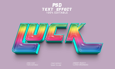 Luck 3D Text Effect 3d 3d text 3d text effect 3d text style design graphic design illustration text effect text style