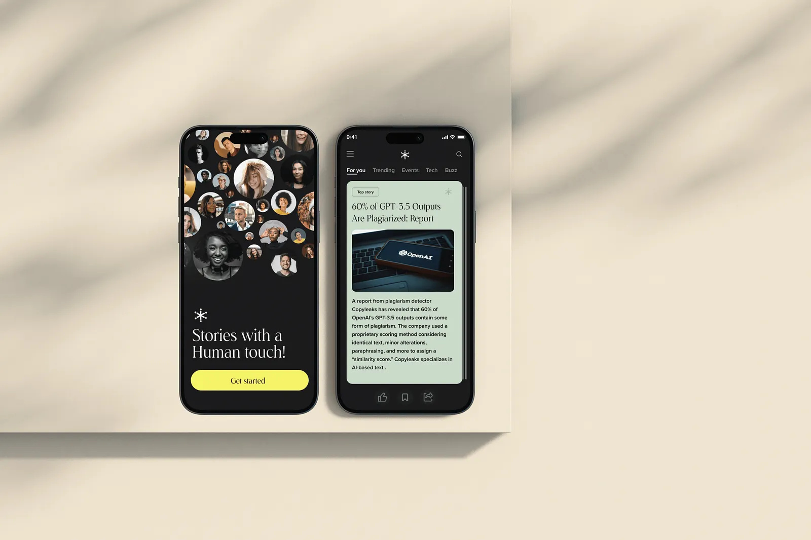 Example of Short News App Design