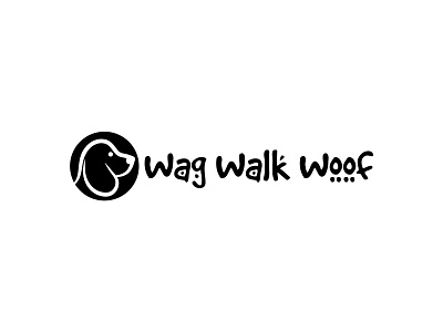 Wag Walk Woof Logo black white black and white bnw design graphic design logo logo design united kingdom