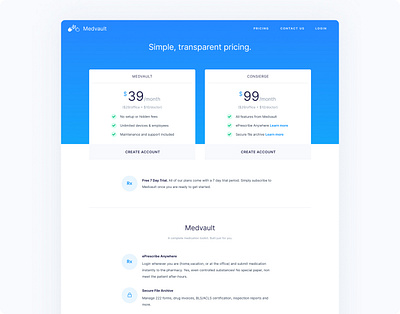 Medical SaaS Landing page app blue clean design landing page ui web web design website