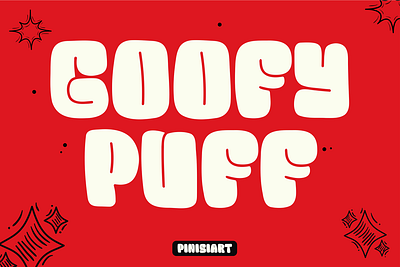 Goofy Puff branding cartoon children display font font funny game gaming kids movie playful poster retro youtube