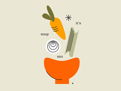 It's soup szn bowl carrot celery design doodle figma illo illustration ingredients lol onion sketch soup soup season
