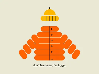 don't hassle me, i'm hygge beanie design doodle fall figma hygge illo illustration jacket lol sketch winter