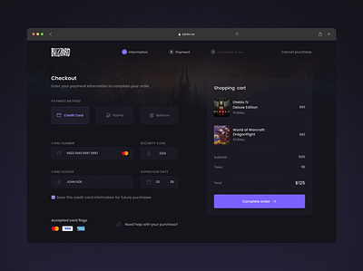 Blizzard checkout reimagination app checkout design ecommerce experience games gaming interaction interface shop ui ux