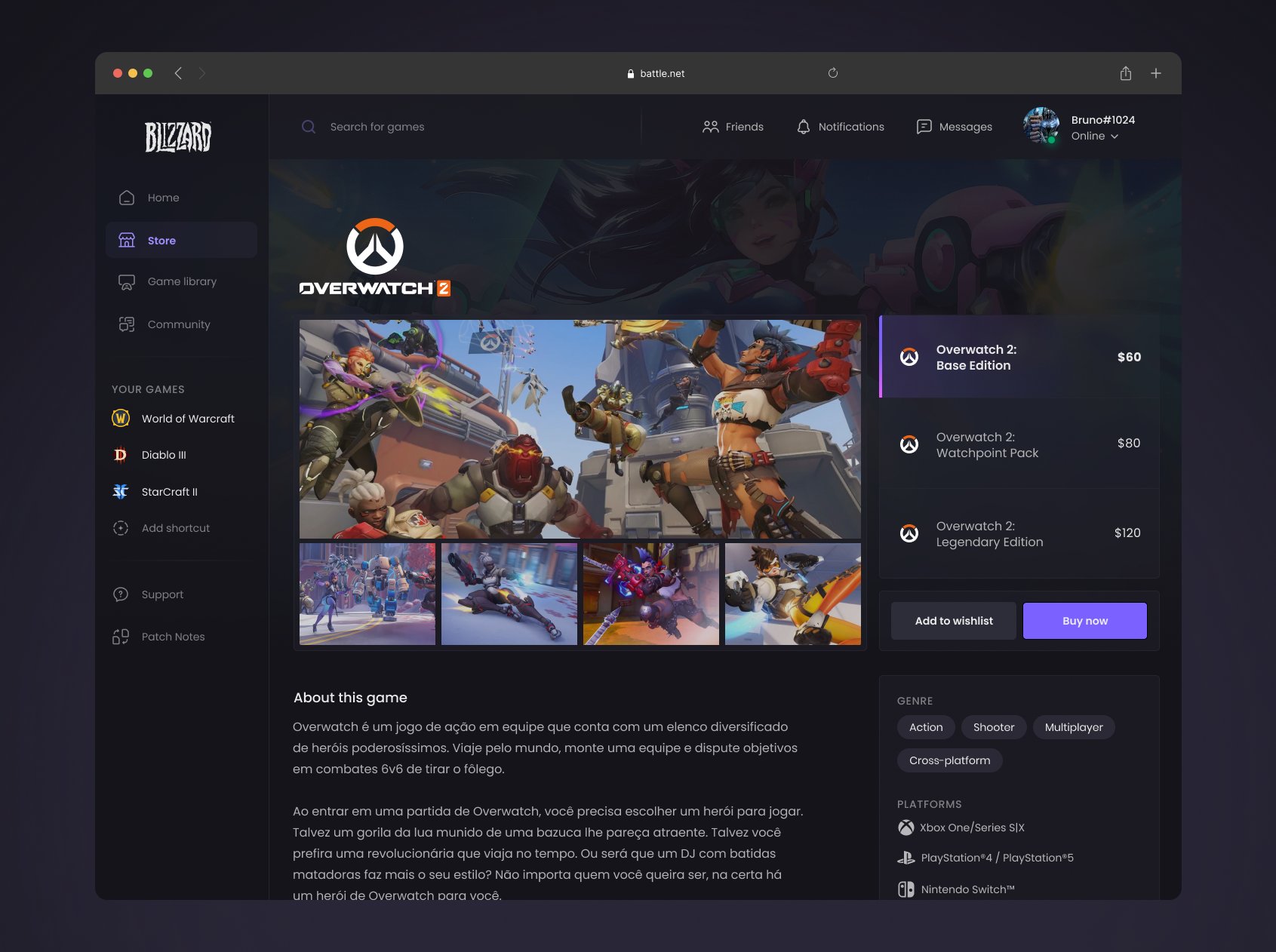 Blizzard Game Store Page Reimagination By Bruno Dinamarco On Dribbble