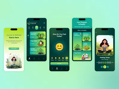 Yoga and Meditation Mobile App app design app ui calm design helth meditation minimal design mobile app design trending trending now ui ui design uidesign user experience design user interface design ux uxdesign wellness yoga yoga and meditation mobile app yogaapp