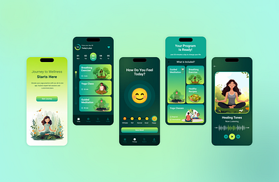 Yoga and Meditation Mobile App app design app ui calm design helth meditation minimal design mobile app design trending trending now ui ui design uidesign user experience design user interface design ux uxdesign wellness yoga yoga and meditation mobile app yogaapp