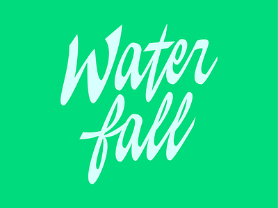 Waterfall Lettering ae branding clean graphic design hand lettering identity lettering logo logotype script sticker type typography water