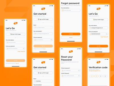 Sign up, Login, Forgot password art auth branding creative dailyui design graphic design logo mobile sign in sign up ui uiux ux
