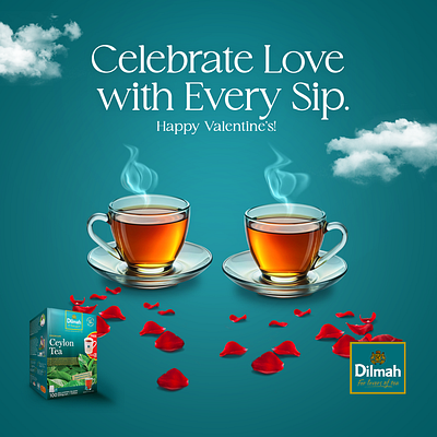 Delma Tea Valentine Concept I Love Brewed in Every Sip creativedesign delmah tea fbpost heartwarmingdesign instergrampost loveineverysip product post romanticvibes socialmedapost teaexperience teapackaging valentineconcept valentinedesign valentinesday