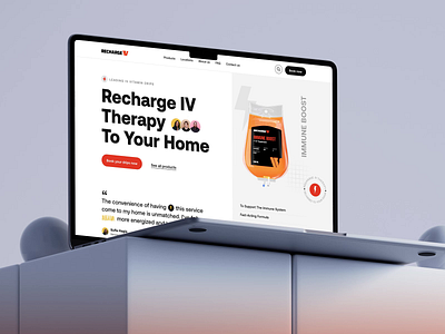 Recharge IV Landing Page Design ai animation best website cool website corporate website counseling platforms design doctor hero home page infusion iv therapy landing page medicine mental health online therapy therapist therapy platform web animation web ui website design