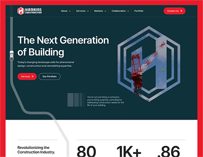 Hankins Construction animation construction construction website design design professional responsive design uiux upqode web design web development webflow development webflow website
