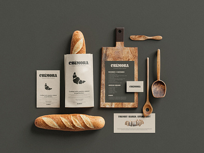 Crèmora (Bakery) bakery package packaging packaging design