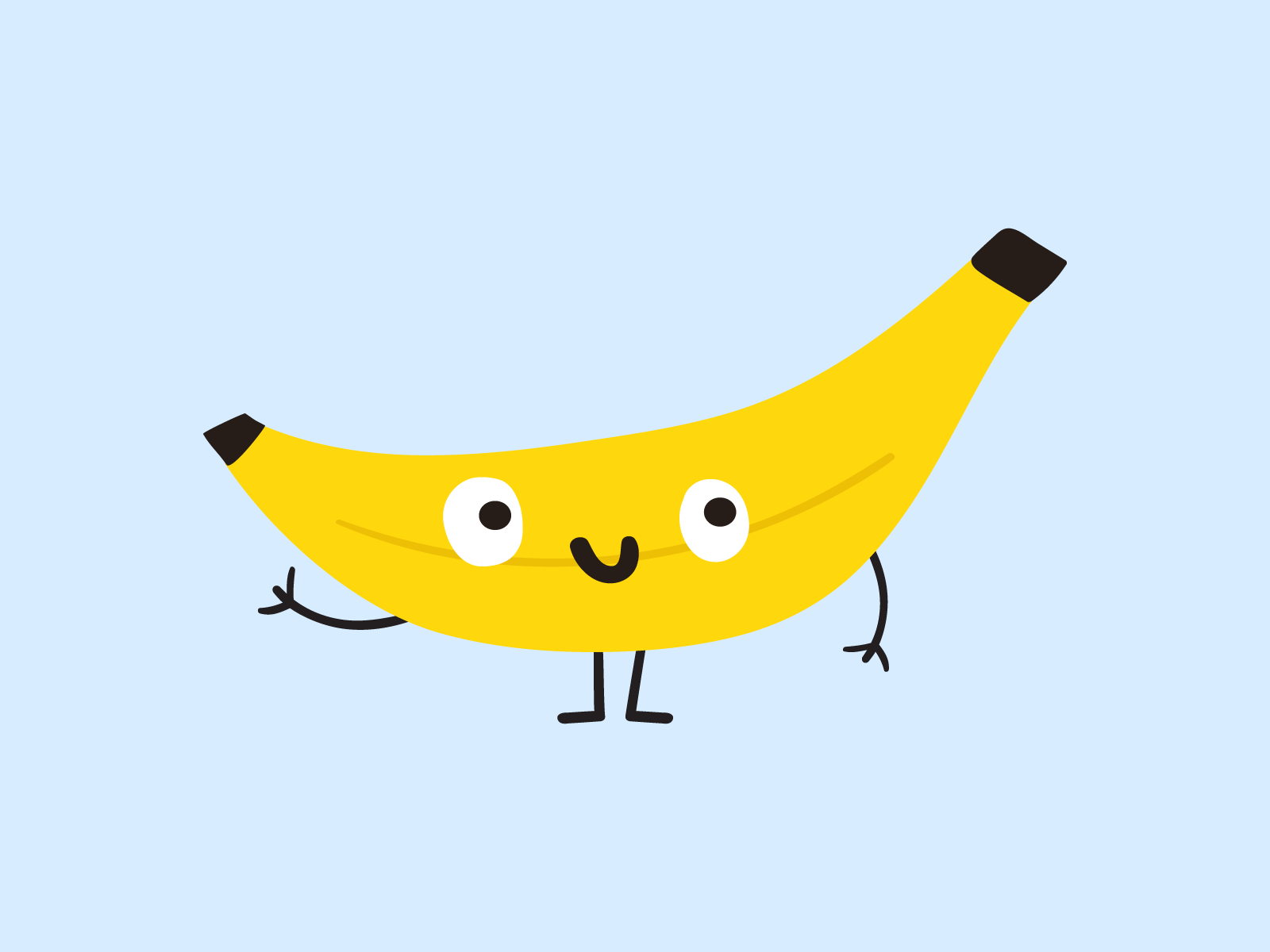 Little cute banana banana branding character child cute design emoji flat food friendly fun graphic design icon illustration kid little logo mark symbol ui