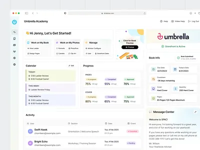 Online Yearbook Software Solution I Dashboard Design admin panel admin sashoard ai app best app design best saas design creative dashboard crm dashboard dashboard landing page dashboard ui design digital education landing page modern dashboard product design saas saas dashboard web app design web deshboard