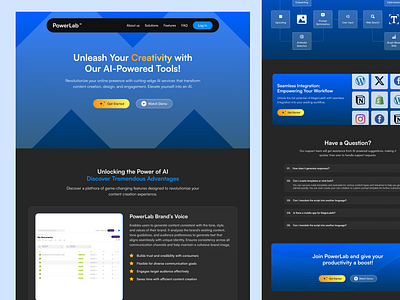 PowerLab - AI Tools Landing Page aidesign aidrivencreativity ailandingpage aipowereddesign landingpagedesign ui