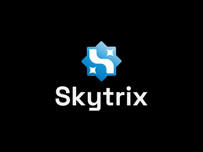 Skytrix - Modern Logo Design abstract brand brand identity cloud service digital service fintech futuristic geometriclogo logo design logo designer minimaldesign modern networking s mark saas slogo software spark techbranding