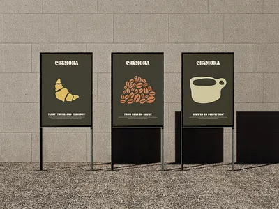 Crèmora Coffee & Bakery bakery branding coffee graphic design logo