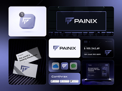 Painix - Crypto Token & Web3 Logo Identity Design blockchain brand identity branding crypto logo dapp defi finance fintech logo logo design logo designer logo identity logotype modern logo p logo pi mark pi symbol token wallet