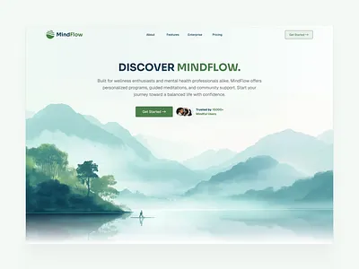 Mental Wellness 🧘‍♂️ Landing Page design figma hero section landing page landing page desing landing page ui landing ui mental wellness landing page modern ui modern website ui ui design uiux website website ui