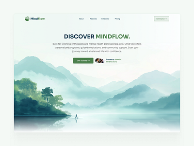 Mental Wellness 🧘‍♂️ Landing Page design figma hero section landing page landing page desing landing page ui landing ui mental wellness landing page modern ui modern website ui ui design uiux website website ui