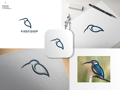 Kingfisher Logo bird branding corporate branding design graphic design illustration kingfisher logo logodesign simple vector