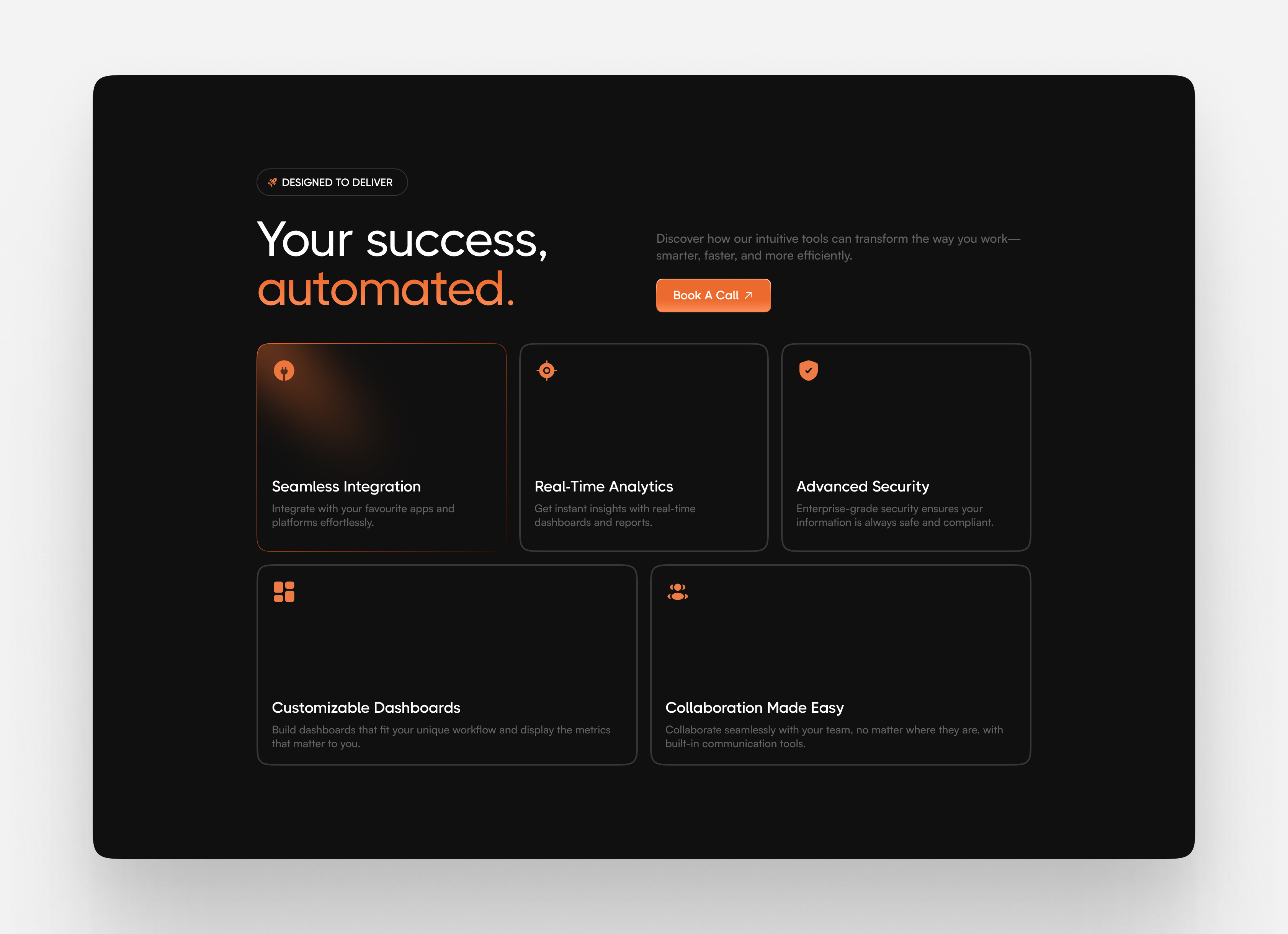 Features - Website Design darkui features figma saas ui uidesign website