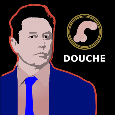 its DOUCHE not DOGE doge doodle douche elon musk illustration musk wit noise shunte88 vector