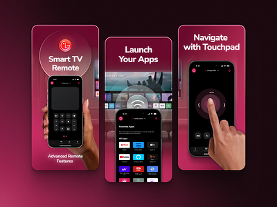 Screenshots design for LG Remote App app screenshot app store apple branding design figma graphic design illustration iphone lg modern screenshots tv tv remote ui