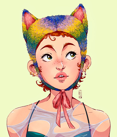 Cat girl art cat design digital art digitalart drawing girl illustration painting procreate procreateapp