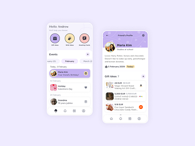 Reminder App UX/UI Design (+wireframes) analysis app birthday clean ui design event light minimalistic mobile pastel reminder research screen ui ux violet wireframe wireframing