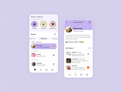 Reminder App UX/UI Design (+wireframes) analysis app birthday clean ui design event light minimalistic mobile pastel reminder research screen ui ux violet wireframe wireframing