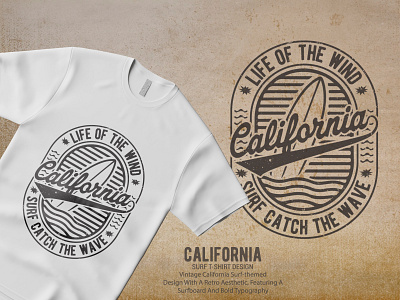 Retro Vintage California Surf T-Shirt Design graphic design ocean breeze summertshirt tshirt