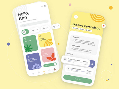 Positive Psychology Mobile App Design app app design application branding branding design colorful creative design mobile mobile app positive psychology psychology app ui ui design ui ux user experience user friendly user interface ux ux design