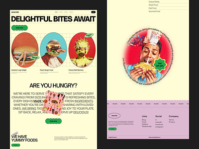 UI/UX for a Food Website Design aesthetic branding burger design food and drink food delivery food landing page food ui food web homepage minimal modern website pizza restaurant website ui ux waxy web waxyweb web design website design