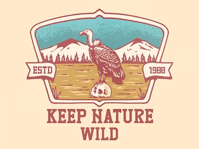 “KEEP NATURE WILD” animation illustration keep outdoor tshirt vintage wild